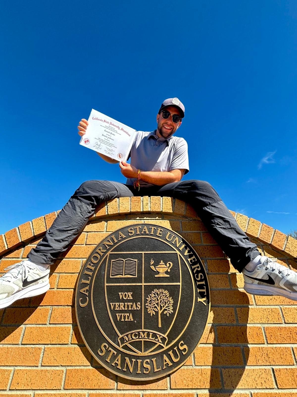 Carmelo showing Diploma